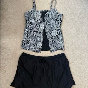 croft & barrow Black Two-Piece Swim Set